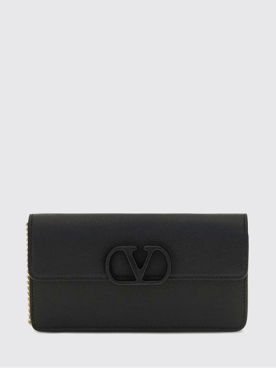 Valentino Garavani VLogo Signature Grained Calfskin Wallet on Chain