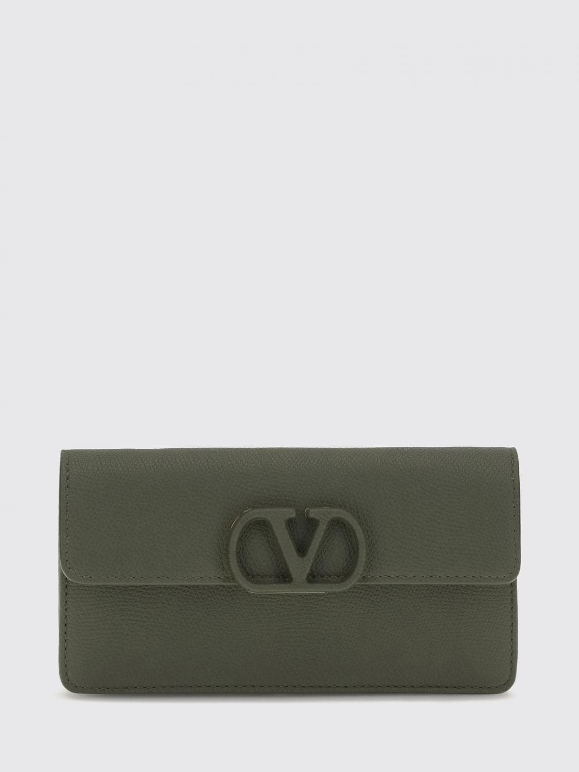 Valentino Garavani VLogo Signature Grained Calfskin Wallet on Chain · OS