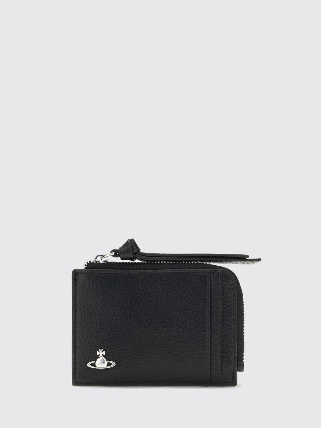 Vivienne Westwood Bovine Leather Card Holder with Orb Logo Appliqué · OS