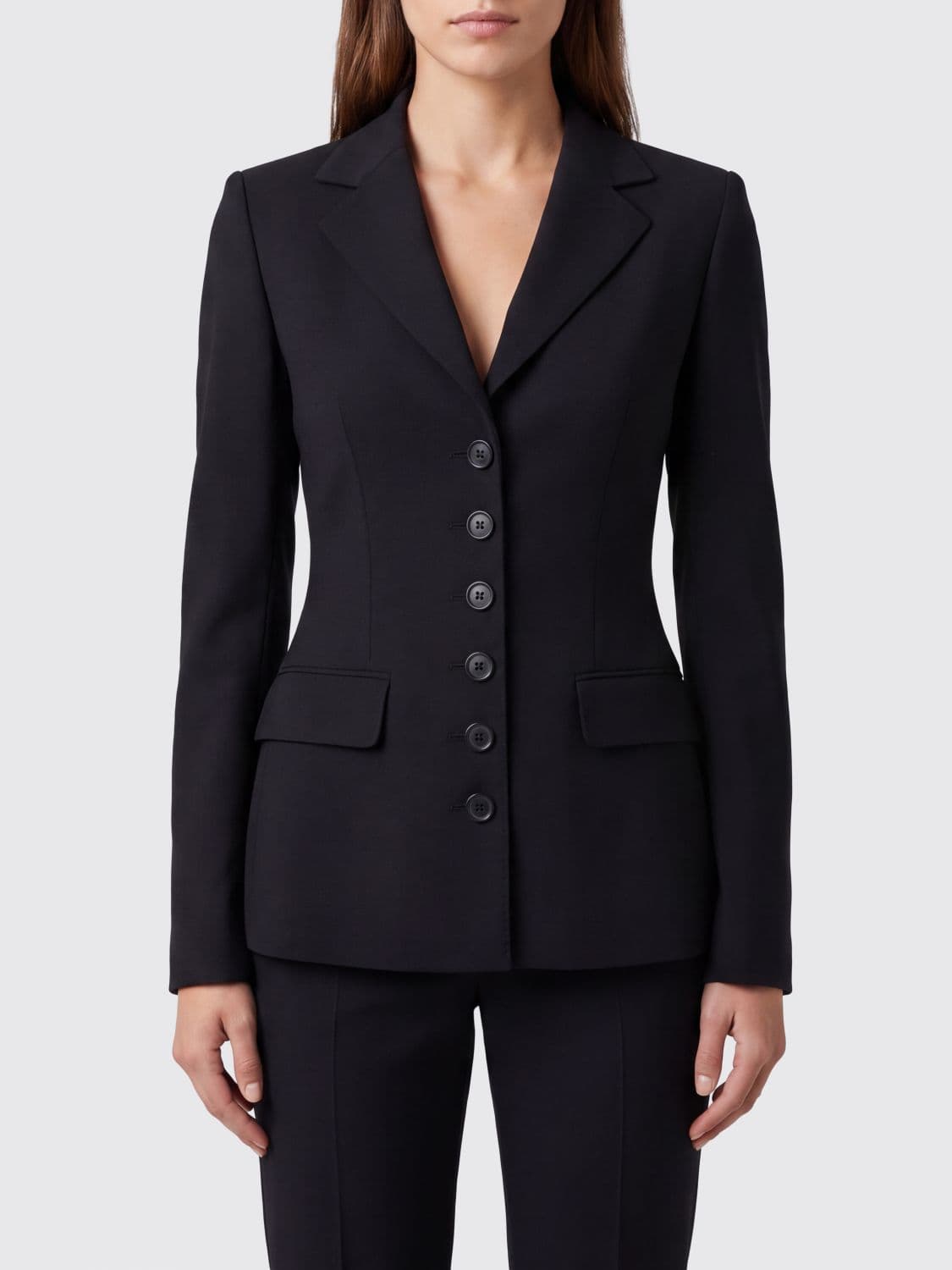 Dolce & Gabbana Single-Breasted Short Wool Blazer with Peak Lapels