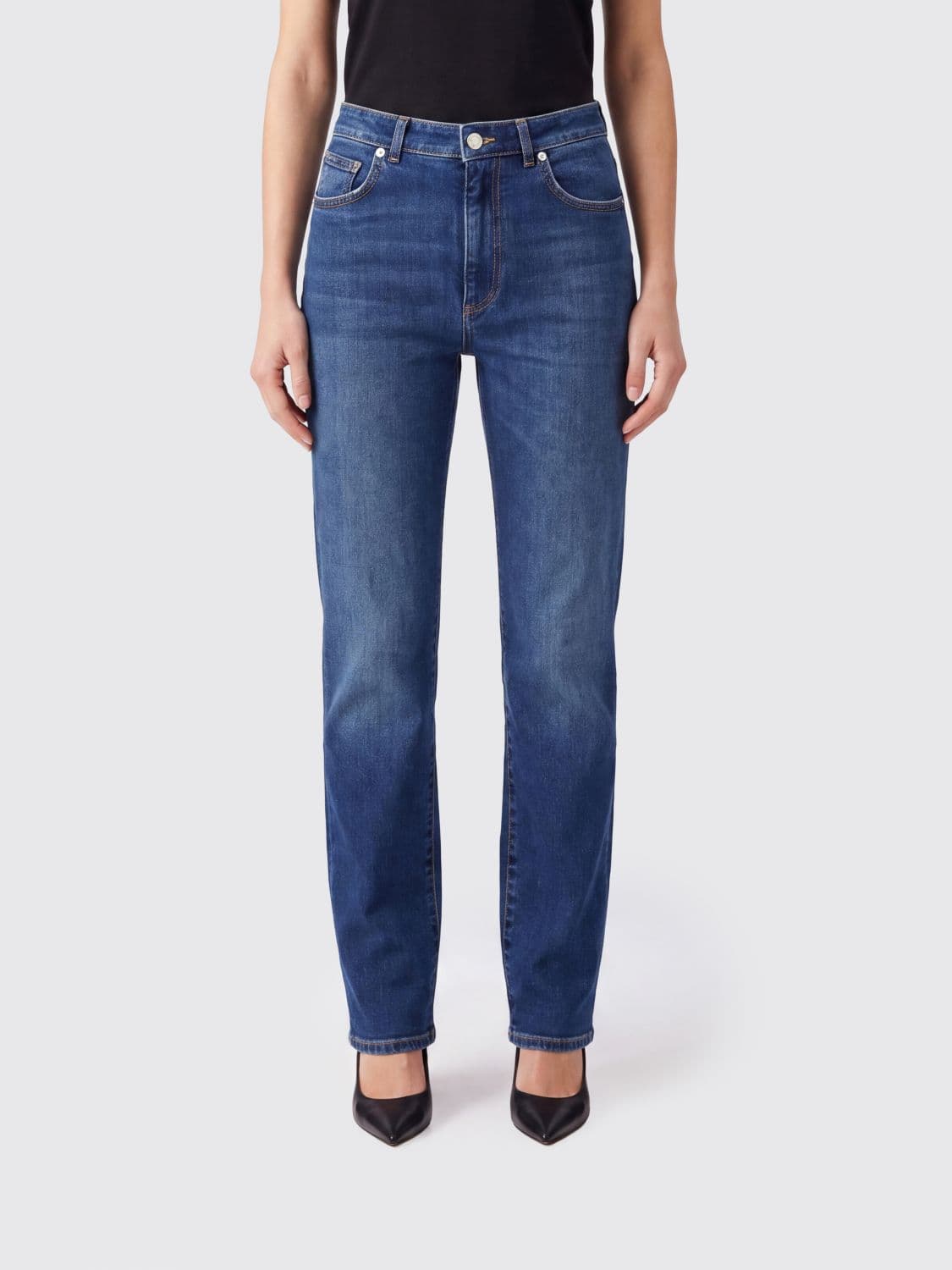 Dolce & Gabbana High-Waisted Straight Jeans in Denim with Five Pockets