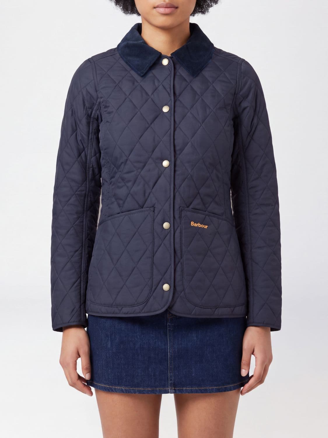 Barbour Annadale Slim Fit Quilted Jacket with Corduroy Collar · 14