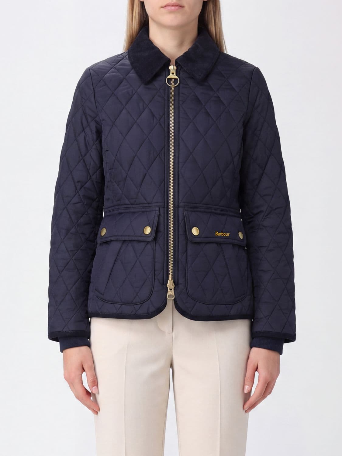 Barbour Beadnell Slim Fit Quilted Polyamide Jacket with Zip Closure