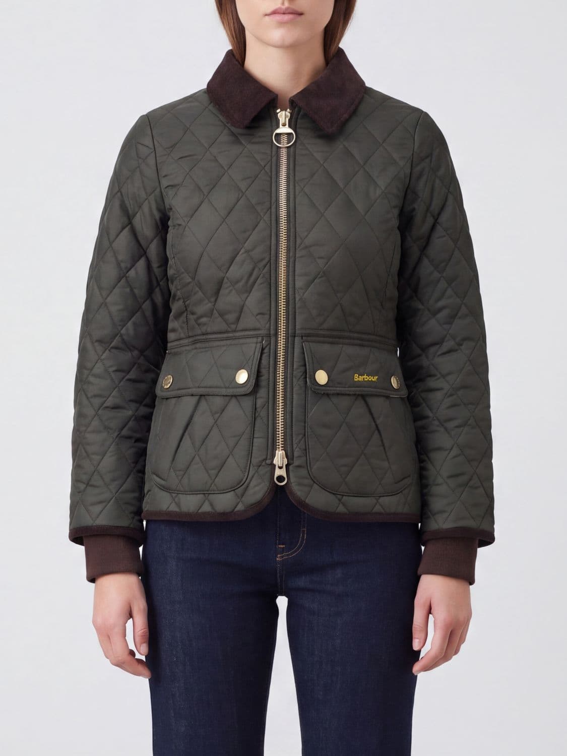 Barbour Beadnell Slim Fit Quilted Polyamide Jacket with Zip Closure