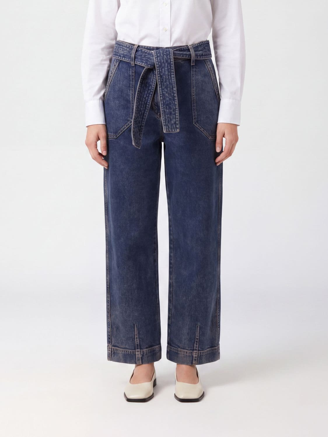 Giorgio Armani High-Waisted Wide-Leg Jeans in Cotton Denim