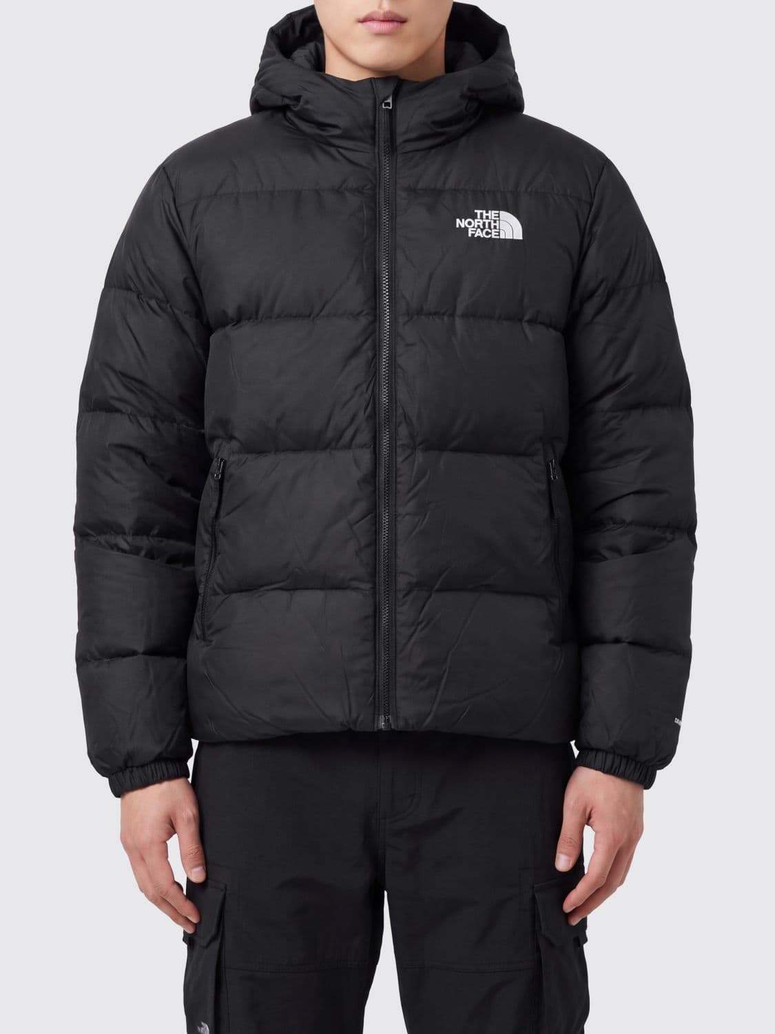 The North Face Hooded Quilted Nylon Puffer Jacket with Contrast Logo