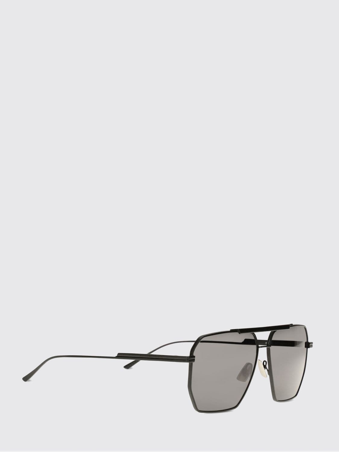 Bottega Veneta Rectangular Metal Aviator Sunglasses with Double Bridge · OS