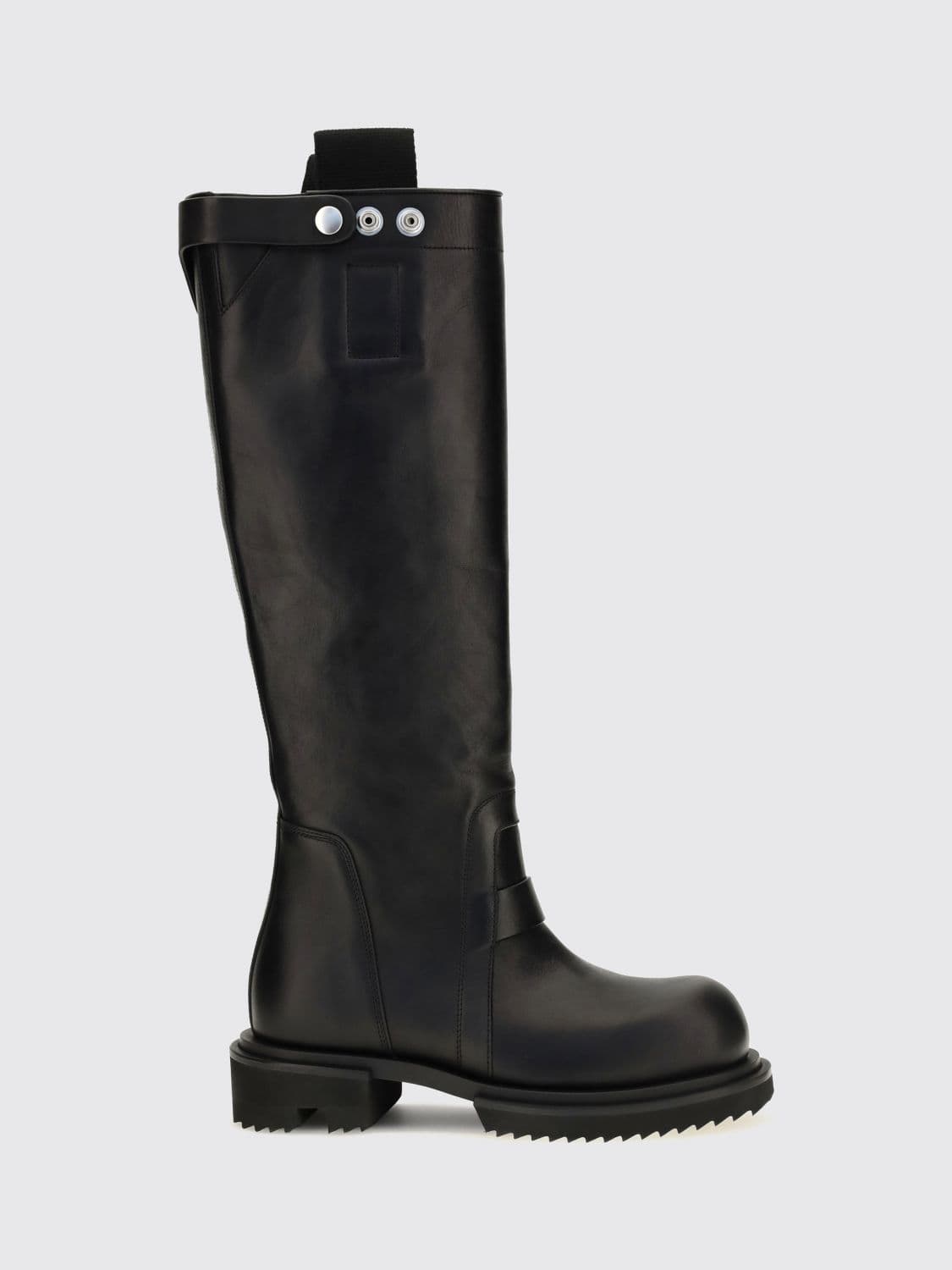 Rick Owens Gabe Knee-High Calfskin Boots with Lug Sole