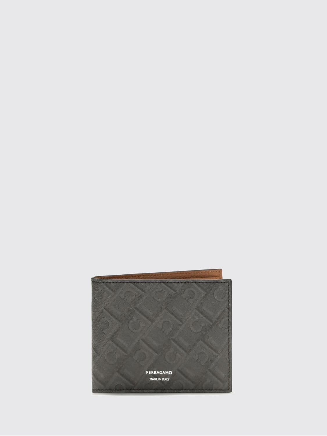 Ferragamo Gancini Monogram Coated Canvas Bifold Wallet