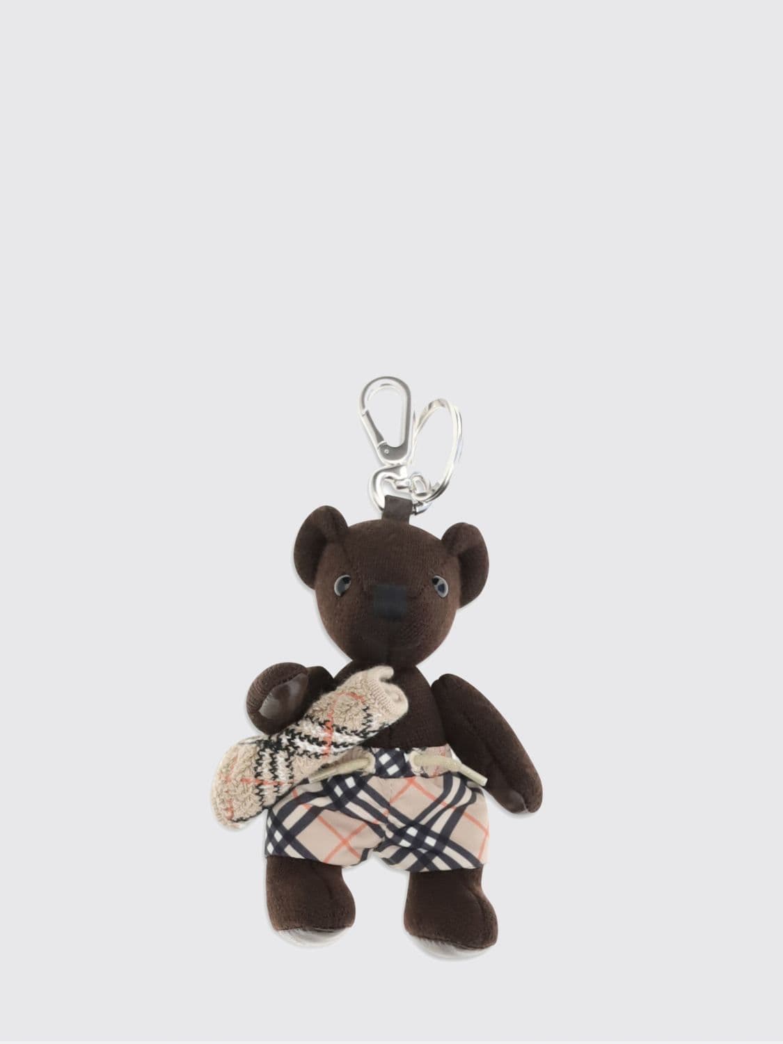 Burberry Thomas Bear Vintage Check Wool Keychain with Lobster Clasp
