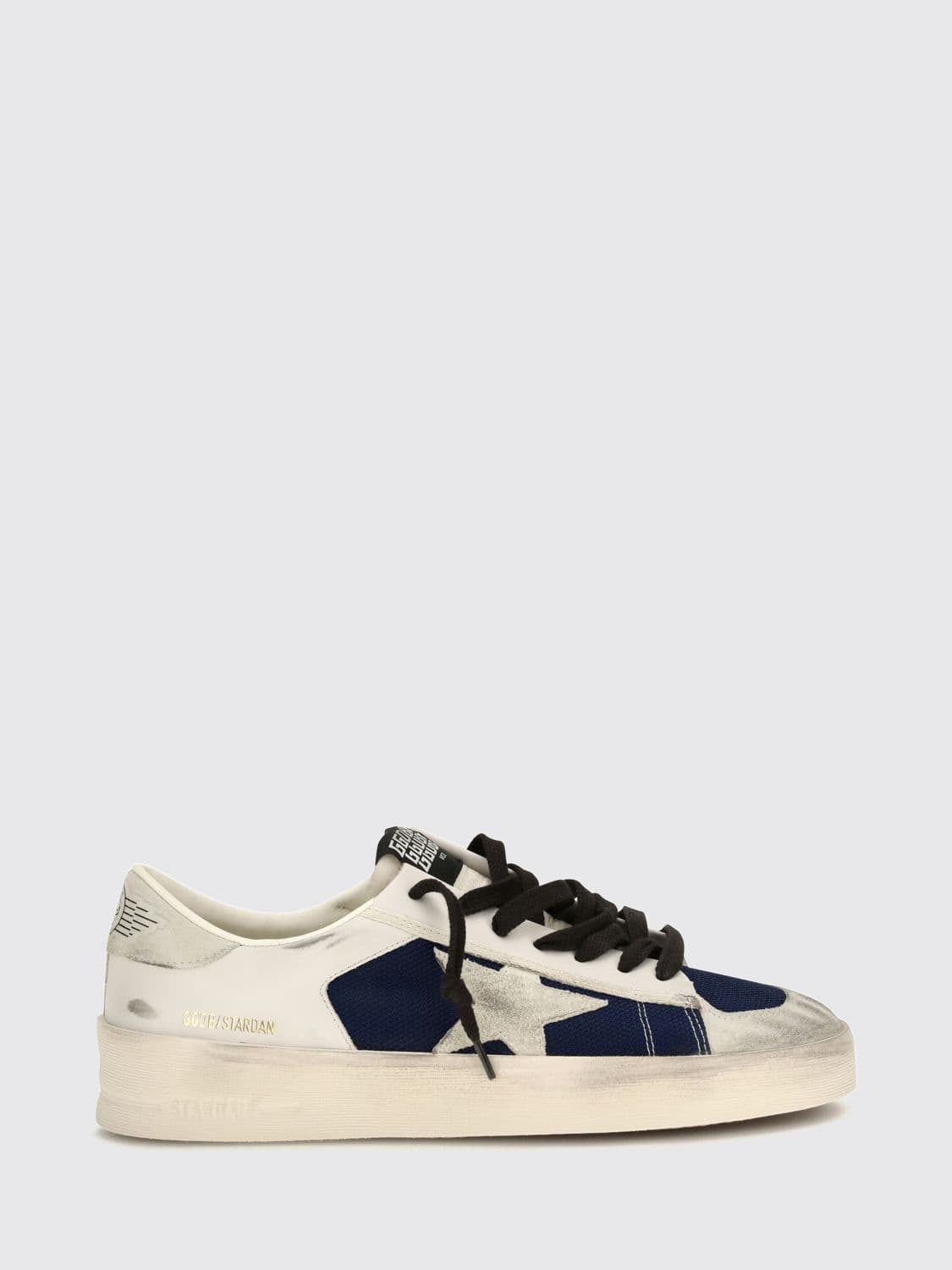 Golden Goose Stardan Leather and Mesh Sneakers with Distressed Effect · 41