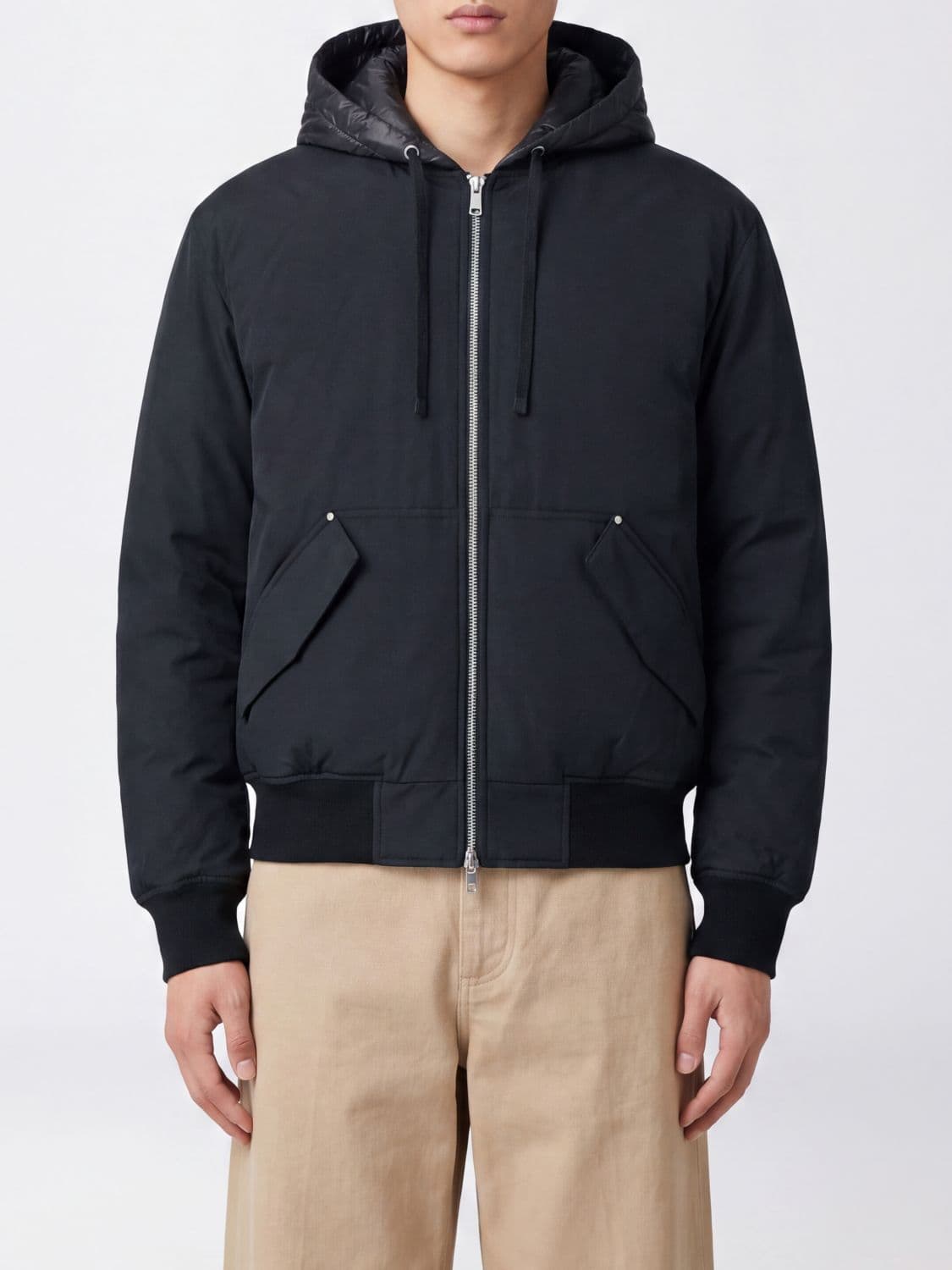 Moose Knuckles Brixton Hooded Goose Down-Padded Nylon Bomber Jacket