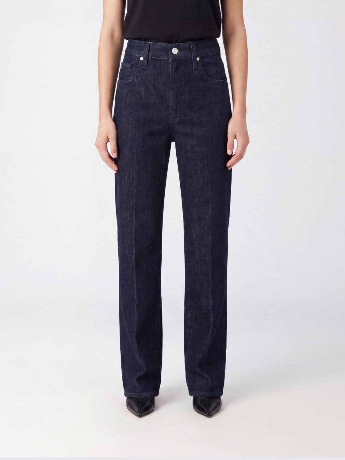 Jacob Cohen High-Waisted Straight Fit Jeans in Five-Pocket Cotton Denim