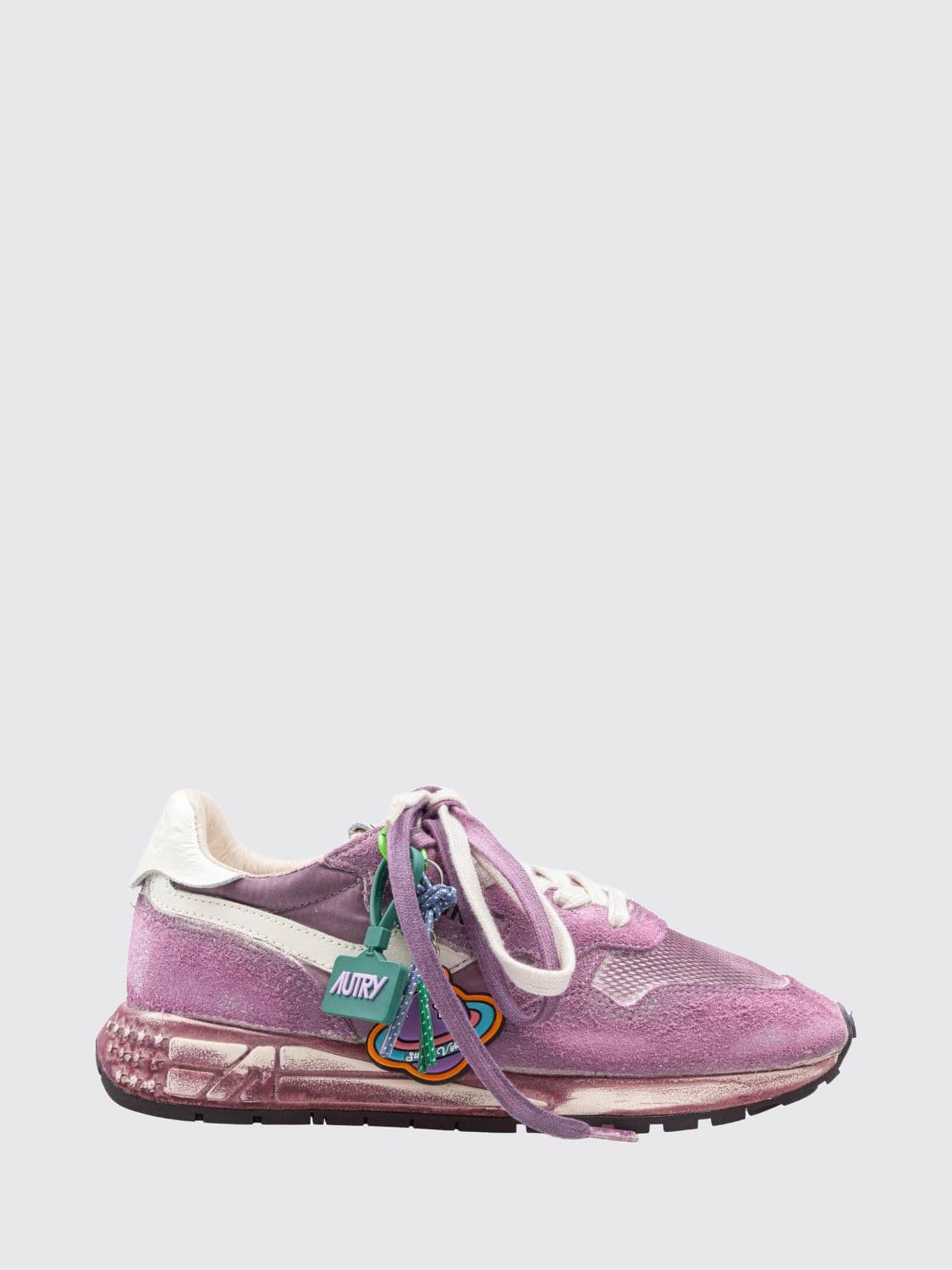 Autry Reelwind Super Vintage Bicolor Low-Top Sneakers in Suede and Mesh