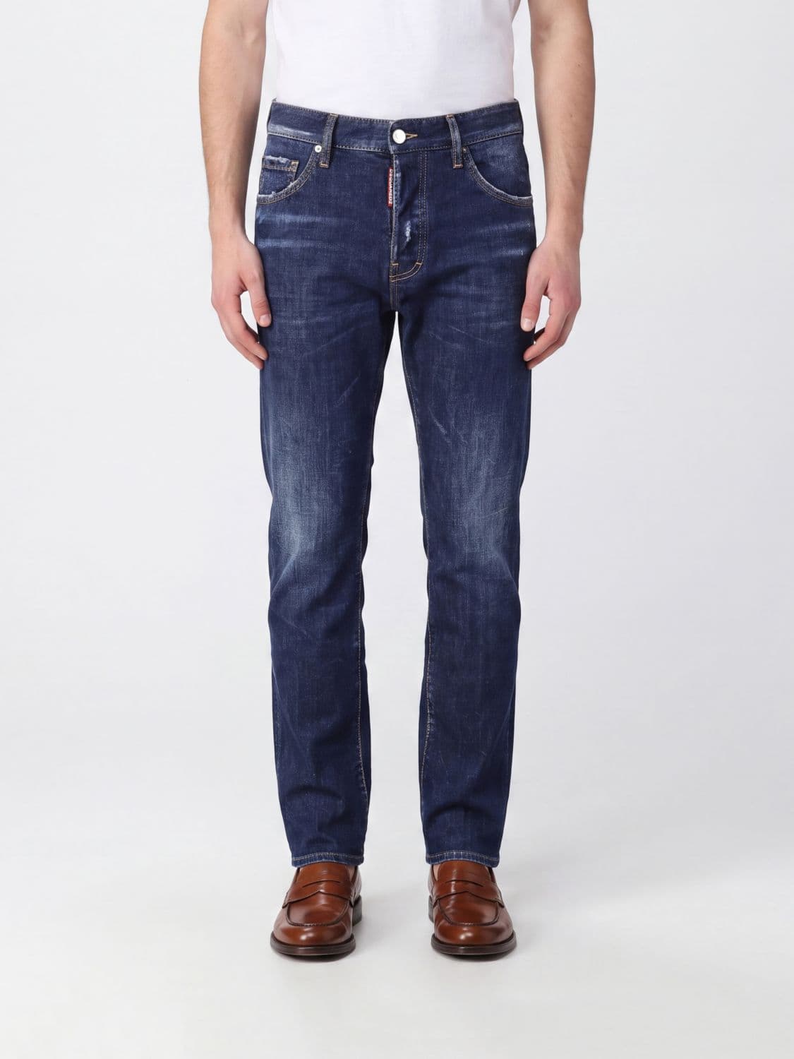 Dsquared2 Mid-Rise Skinny Fit Stretch Denim Jeans with Button Closure