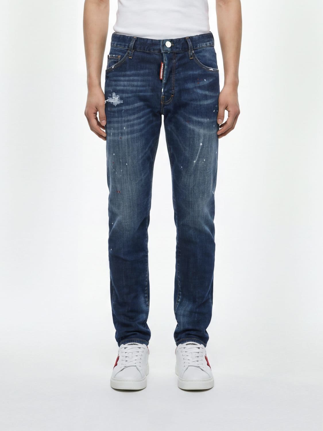 Dsquared2 Teddy Straight-Fit Distressed Denim Jeans
