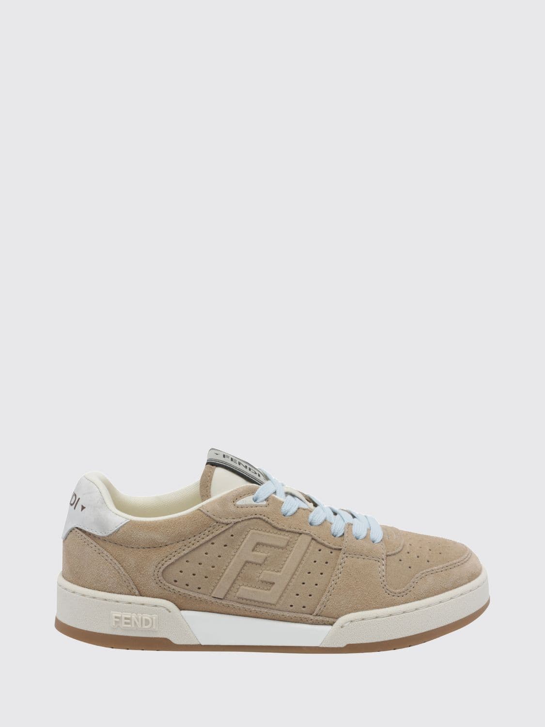 Fendi Match Low-Top Sneakers in Leather and Suede with Embossed FF Monogram