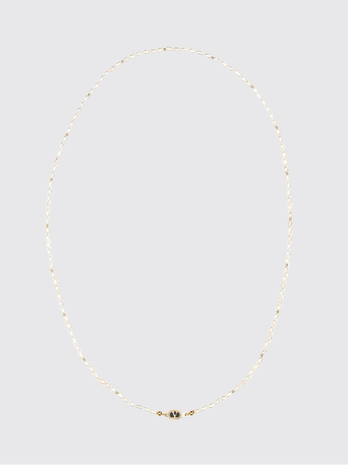 Valentino Garavani VLogo Pearl and Brass Choker Necklace · OS