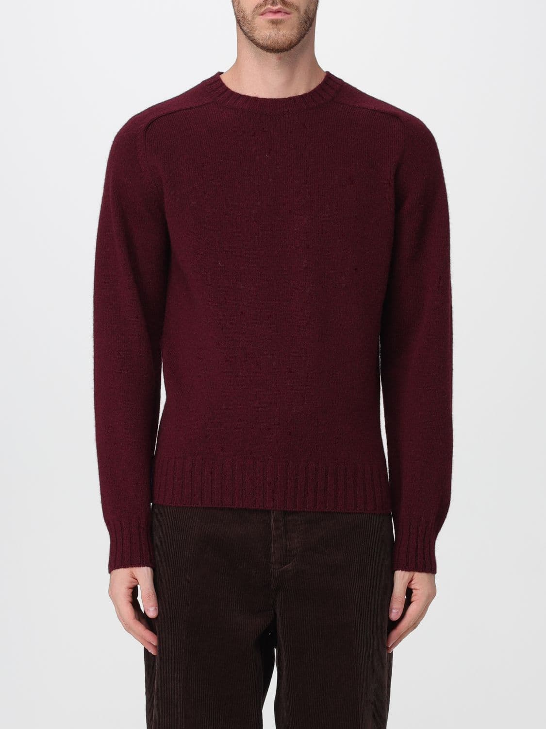 Sebago Long-Sleeve Wool Crewneck Jumper with Ribbed Trims