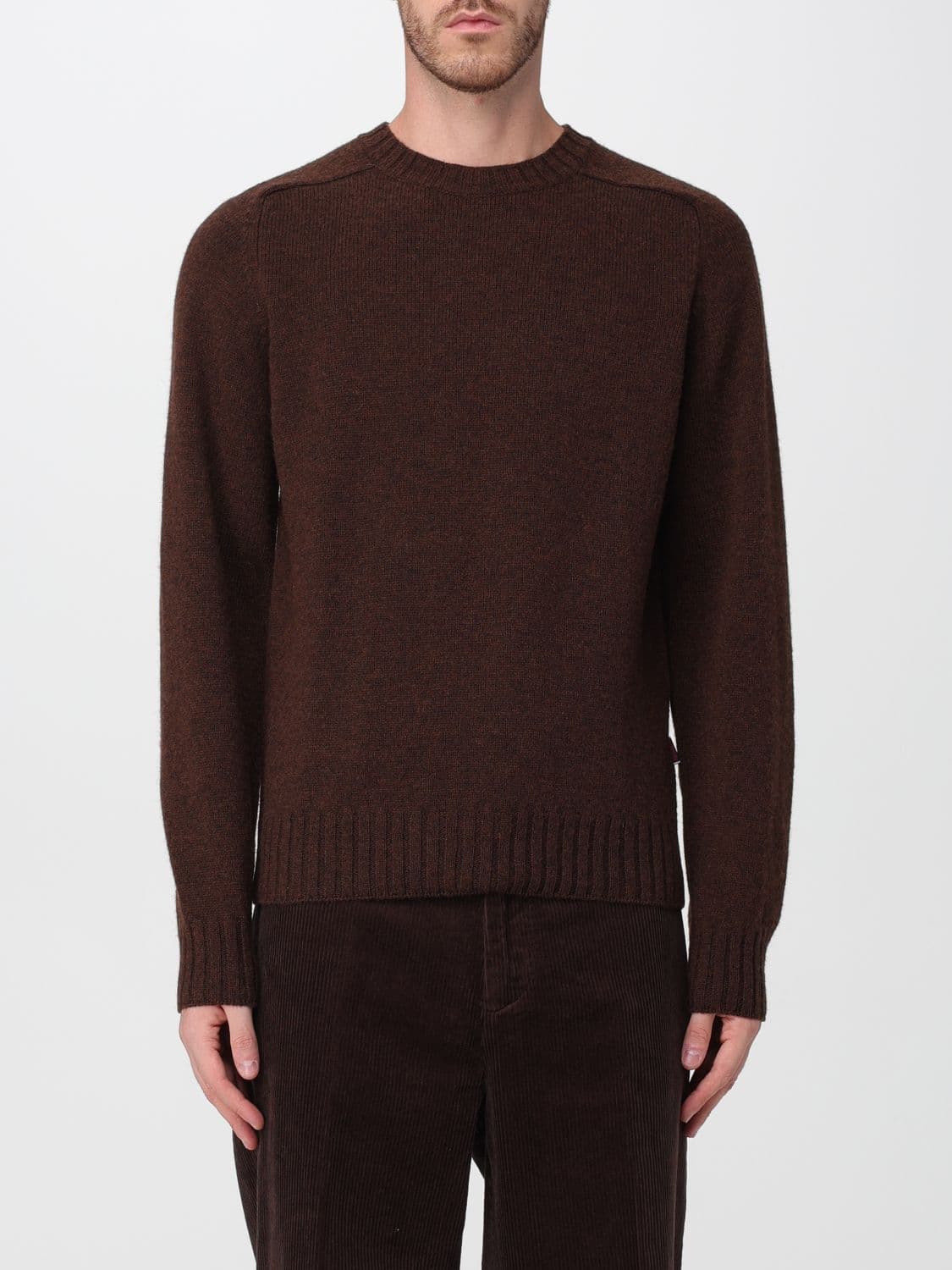 Sebago Long-Sleeve Wool Crewneck Jumper with Ribbed Trims