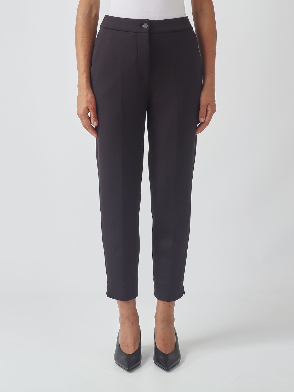 Mm Max Mara Mid-Rise Slim-Fit Cropped Technical Jersey Trousers