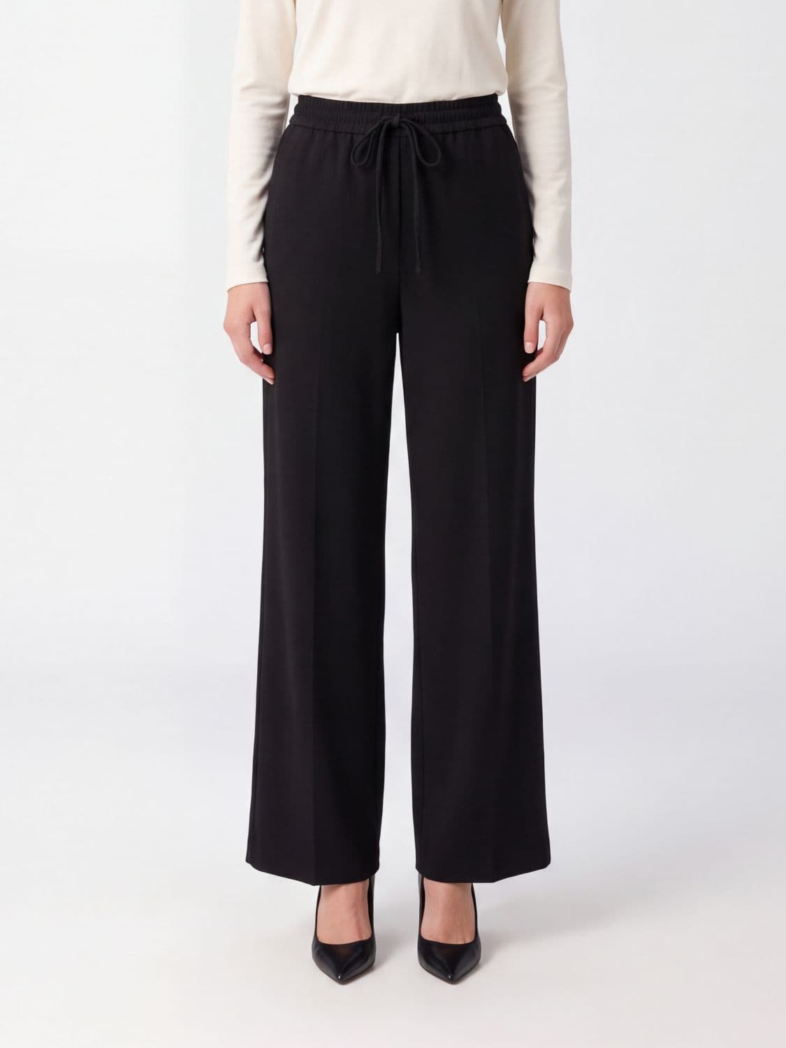 Mm Max Mara Wide-Leg Jersey Jogging Trousers with Drawstring Waist