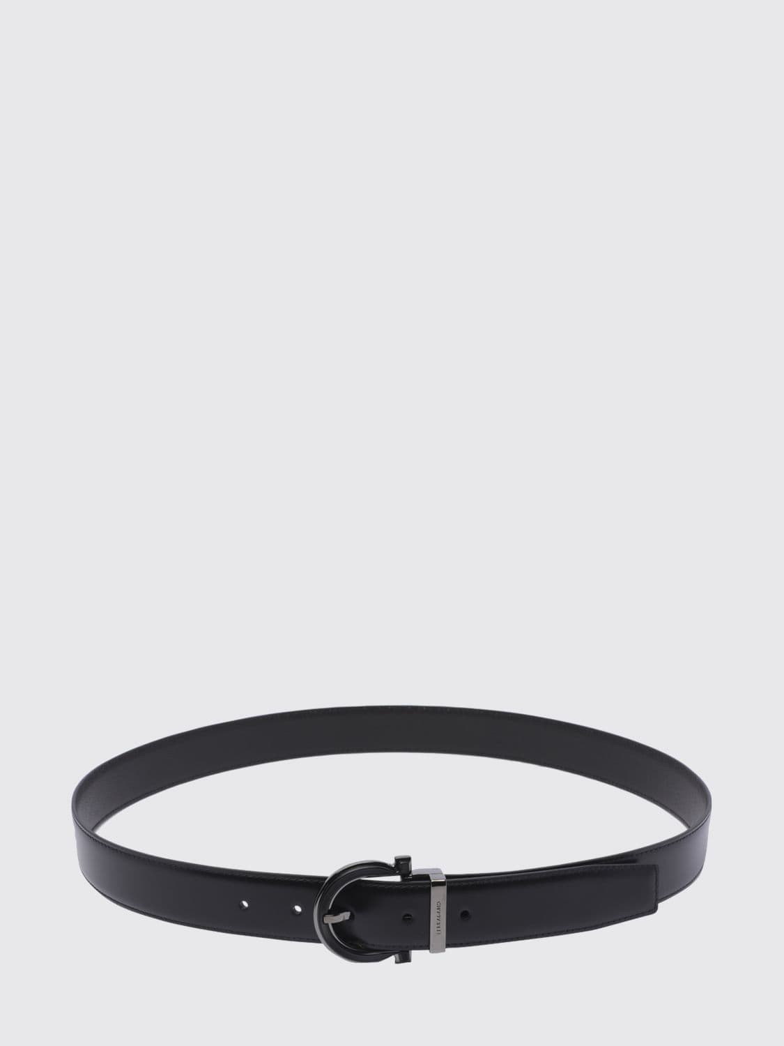 Ferragamo Adjustable Calf Leather Belt with Gancini Buckle · 105