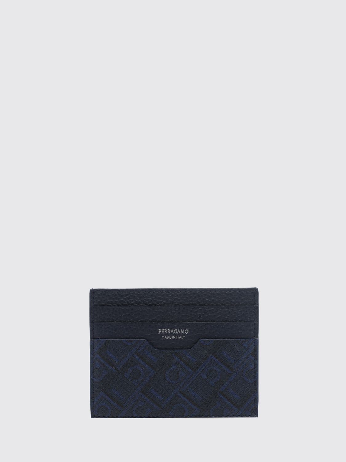 Ferragamo Calfskin Card Holder with Metal Gancini Buckle · OS