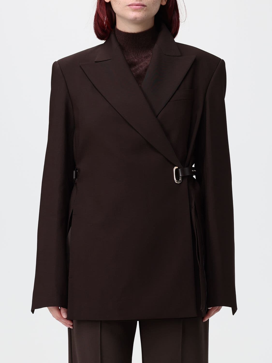 Sportmax Short Wrap Blazer in Stretch Viscose with Peak Lapels
