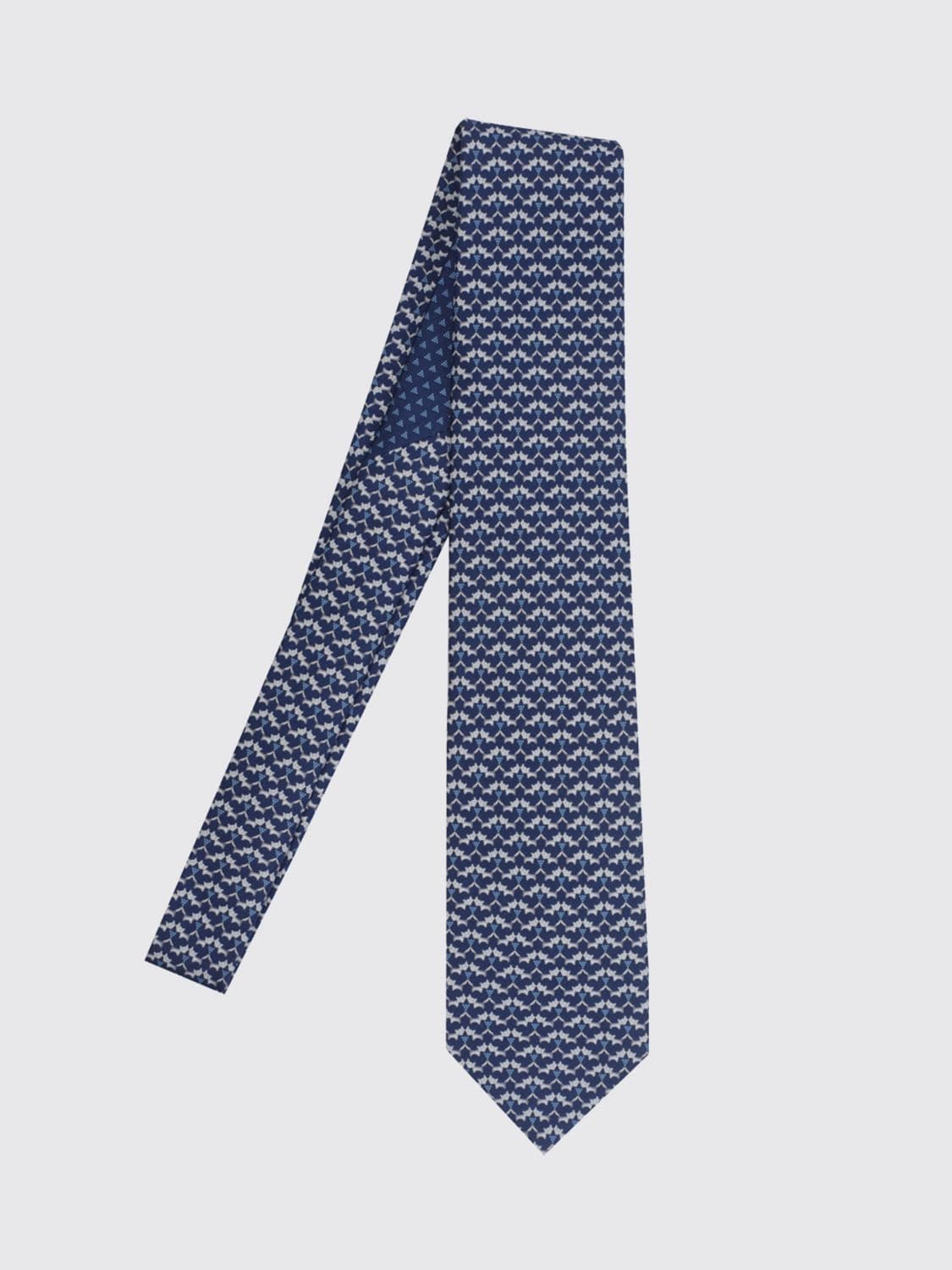 Ferragamo Pure Silk Tie with Contrasting Graphic Print