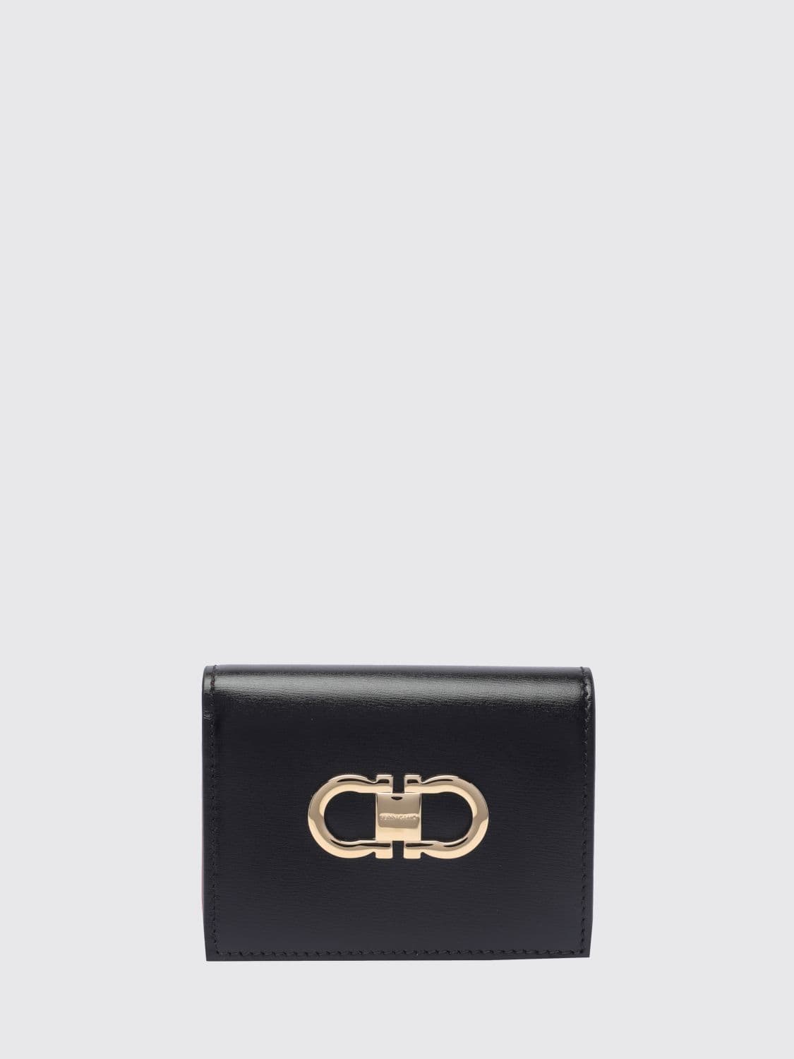 Ferragamo Gancini Bifold Wallet in Palmellato Leather with Metal Logo · OS