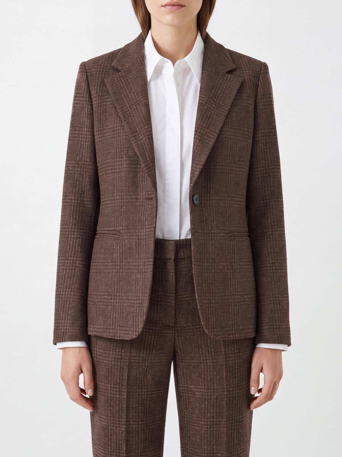 Mm Max Mara Single-Breasted Prince of Wales Check Blazer in Viscose Blend