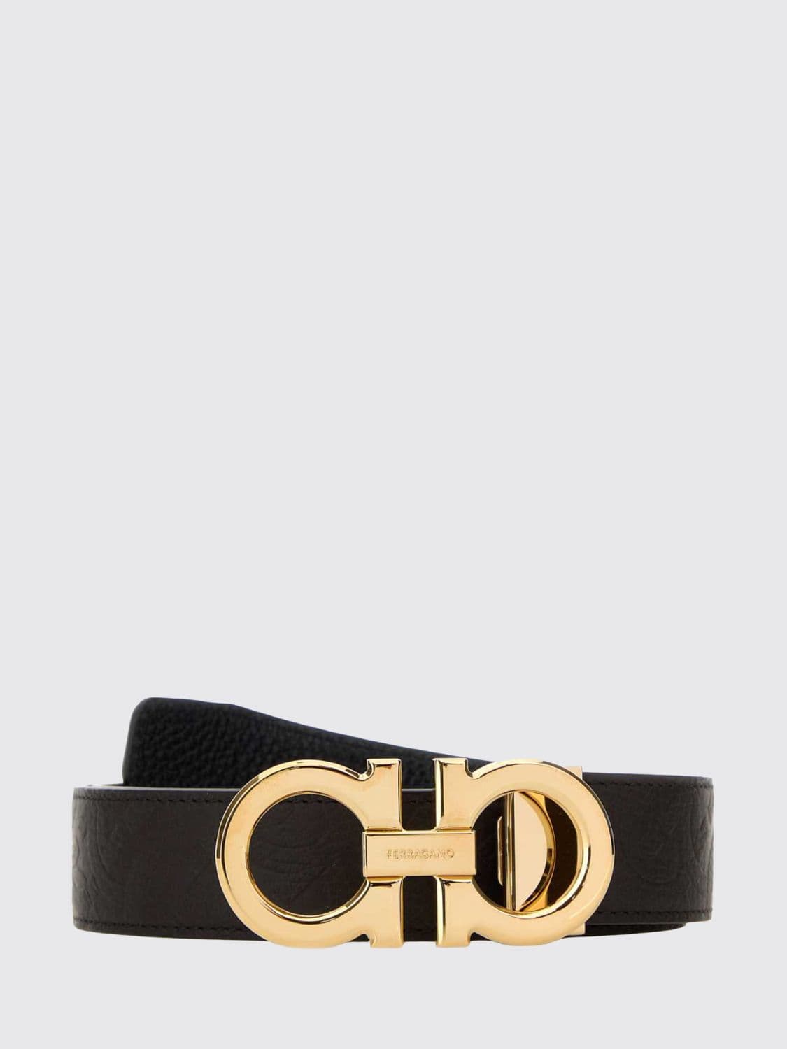 Ferragamo Gancini Reversible Leather Belt with Interlocking Buckle
