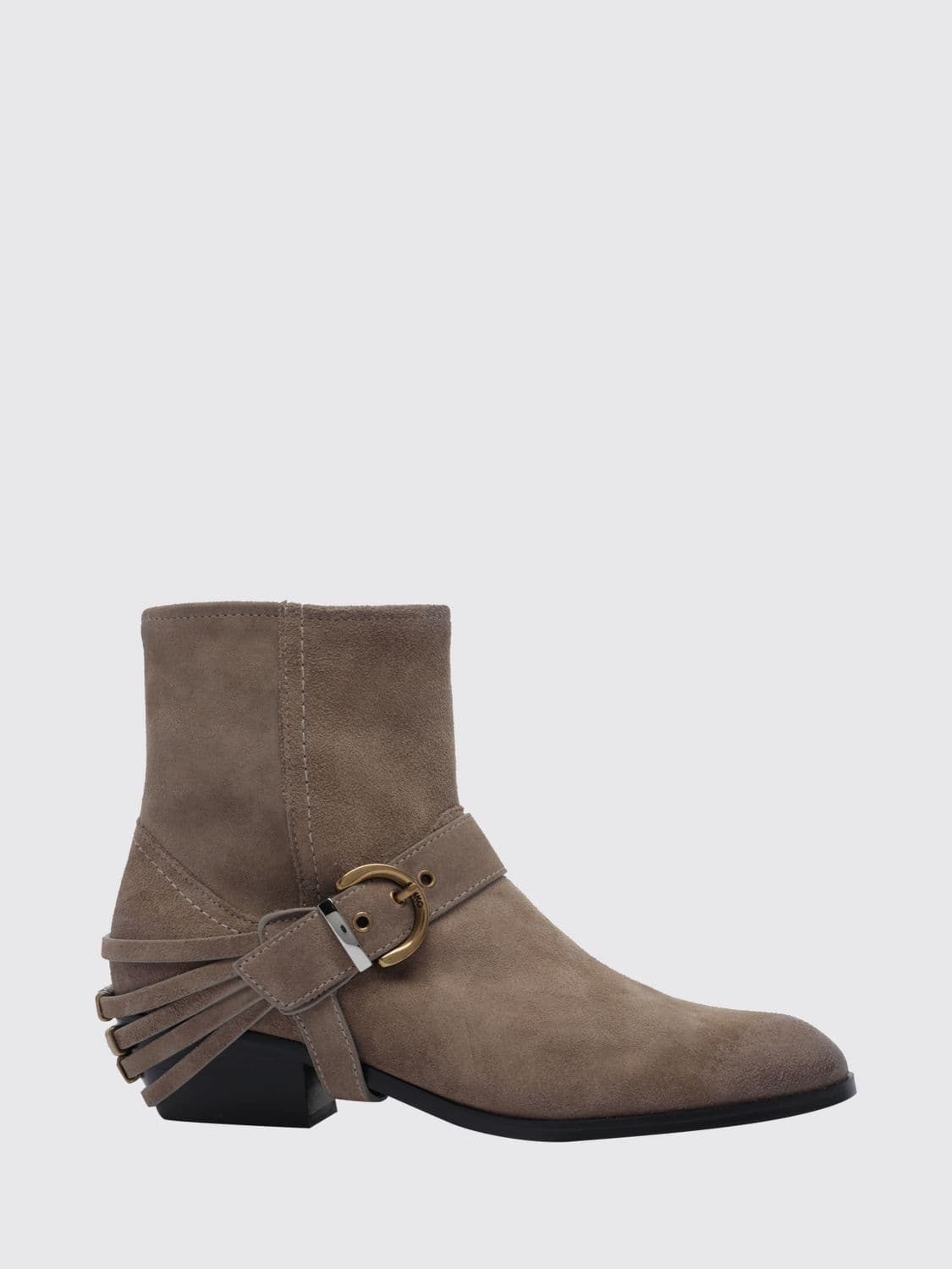 Pinko Jane Suede Western Ankle Boots with Side Zip