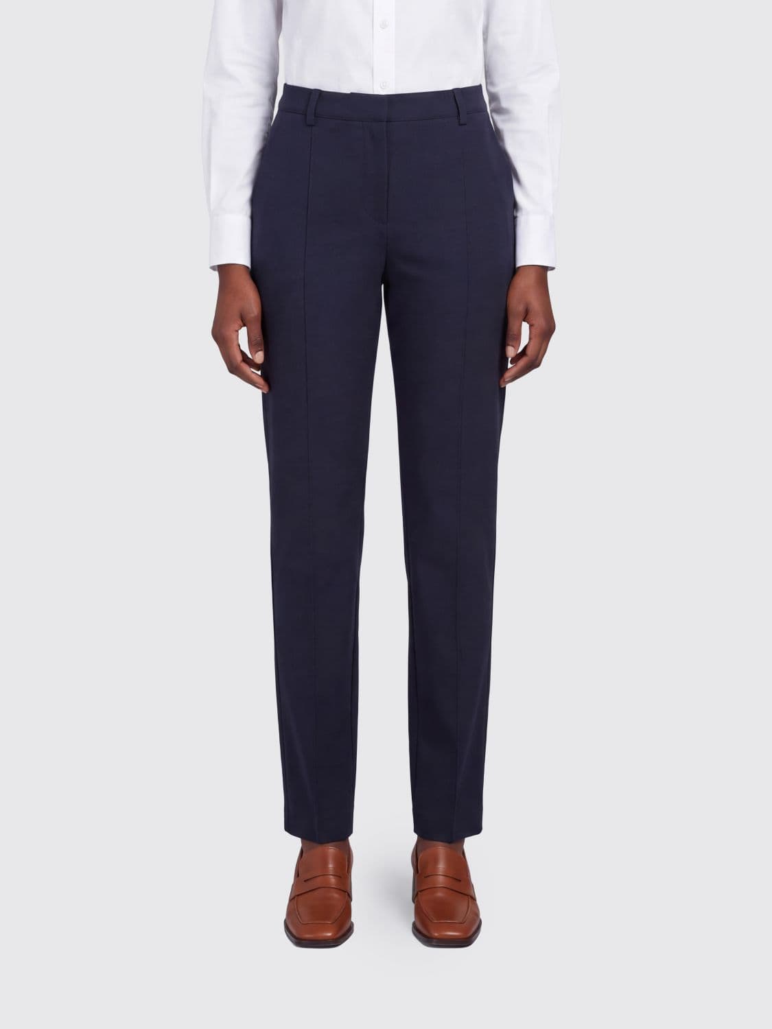 Pinko High-Waisted Skinny Stretch Crêpe Trousers with Side Zip