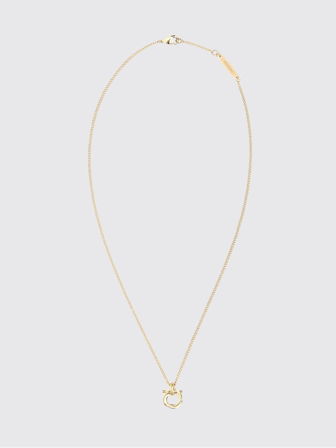 Ferragamo Gancini Choker Necklace in Brass with Pendant · OS