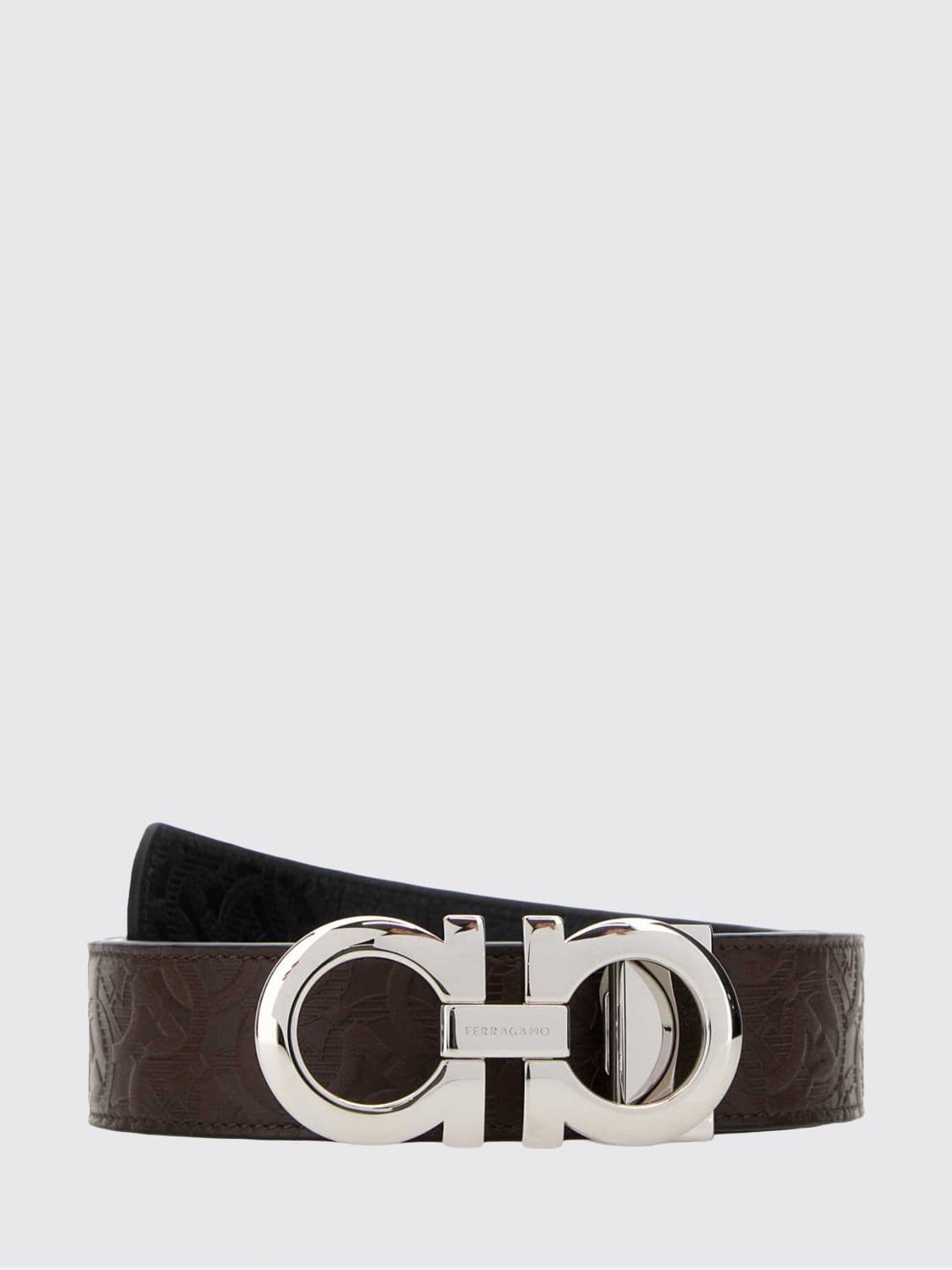 Ferragamo Gancini Reversible Monogram Leather Belt