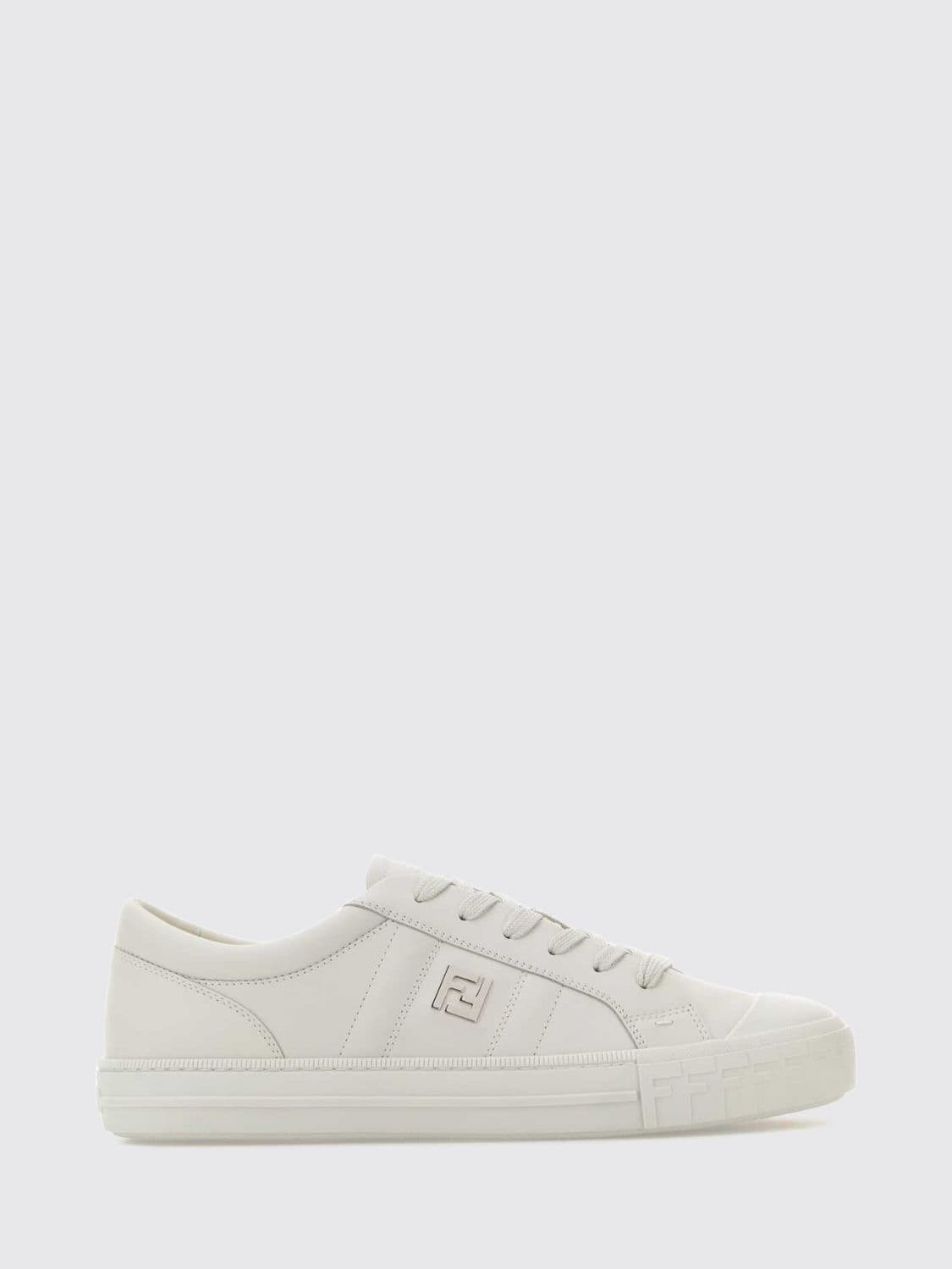 Fendi Domino Low-Top Sneakers in Calfskin with Metallic FF Monogram
