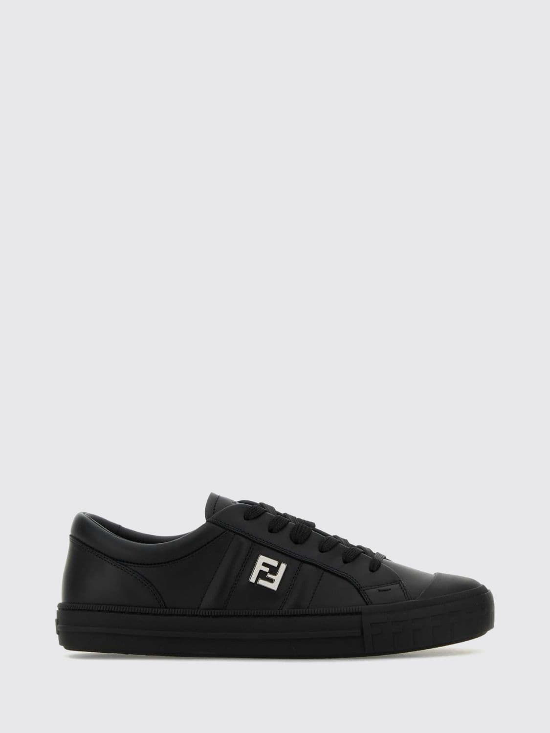 Fendi Domino Low-Top Sneakers in Calfskin with Metallic FF Monogram