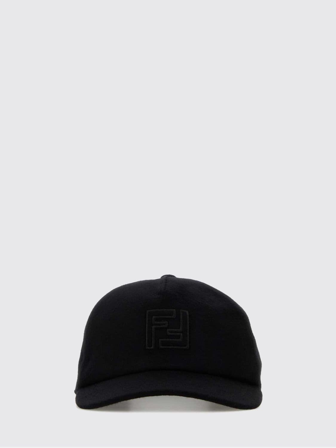 Fendi Wool and Cashmere Baseball Cap with FF Monogram and Velcro Closure