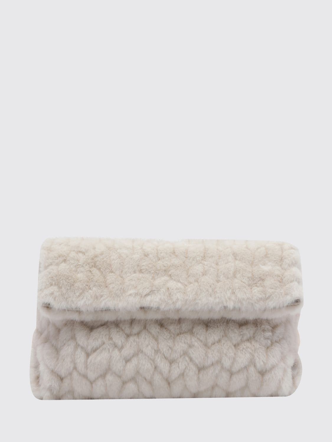 Liu Jo Riccy Medium Clutch in Faux Fur with Removable Leather Handle