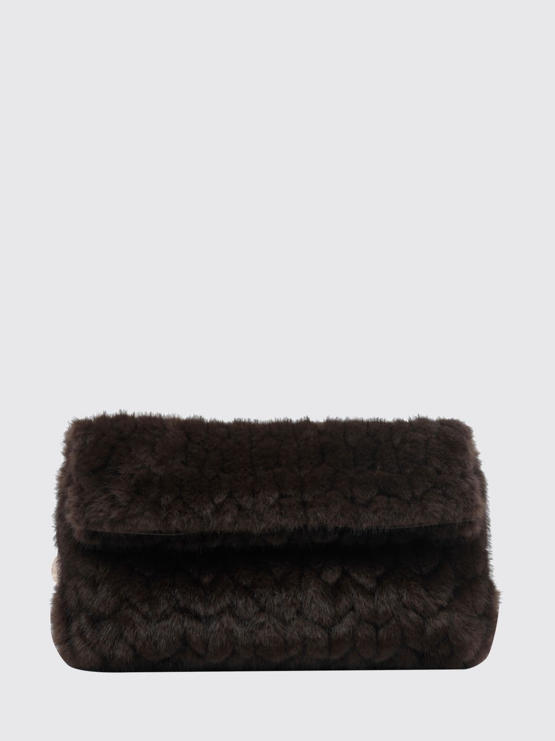 Liu Jo Riccy Medium Clutch in Faux Fur with Removable Leather Handle