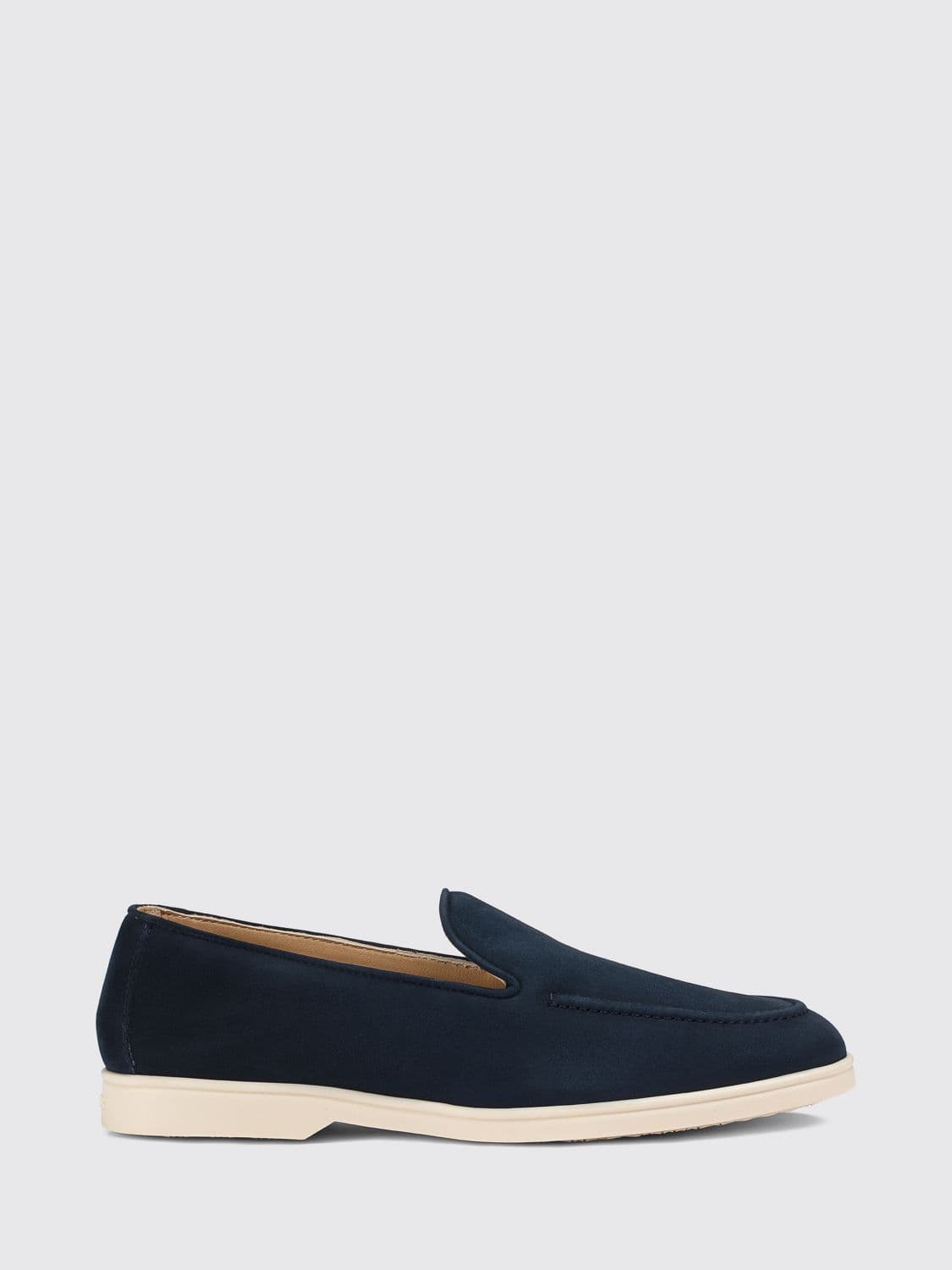 Doucal's Suede Calfskin Loafers with Round Toe