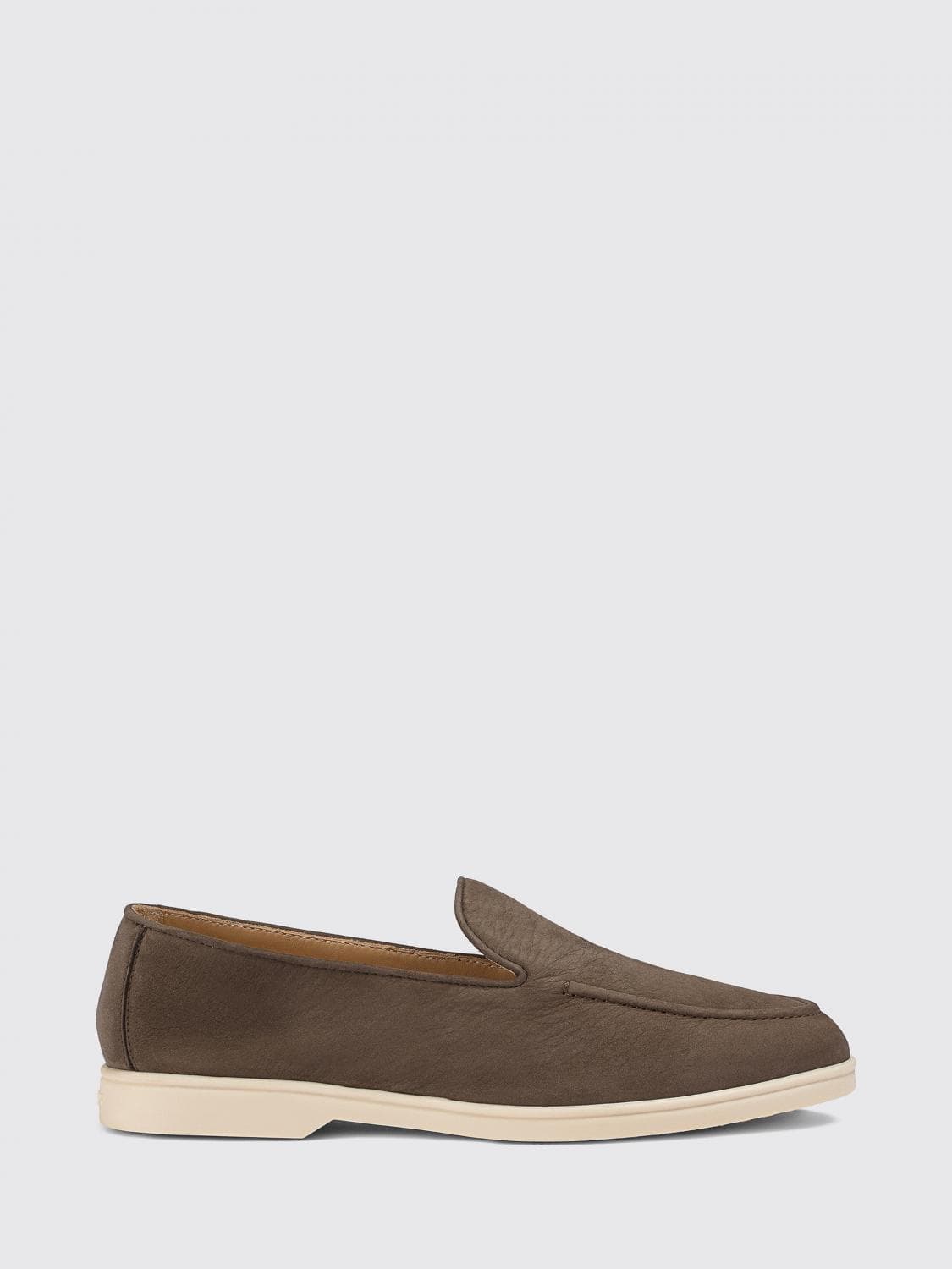 Doucal's Suede Calfskin Loafers with Round Toe