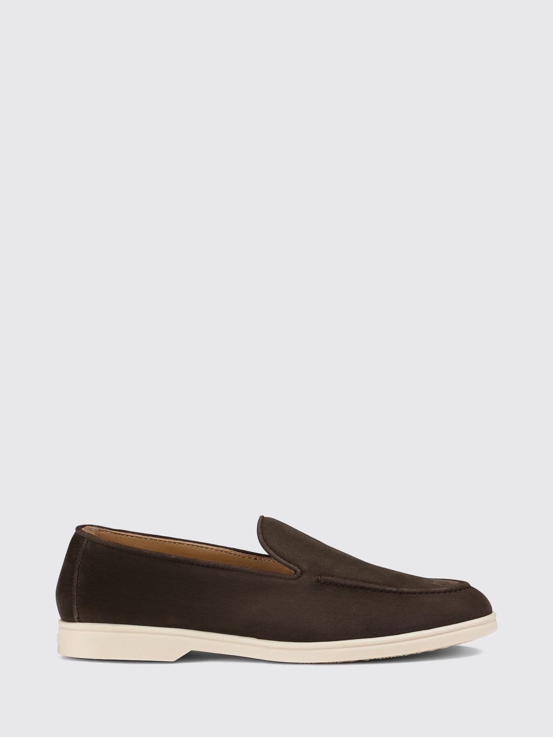 Doucal's Suede Calfskin Loafers with Round Toe