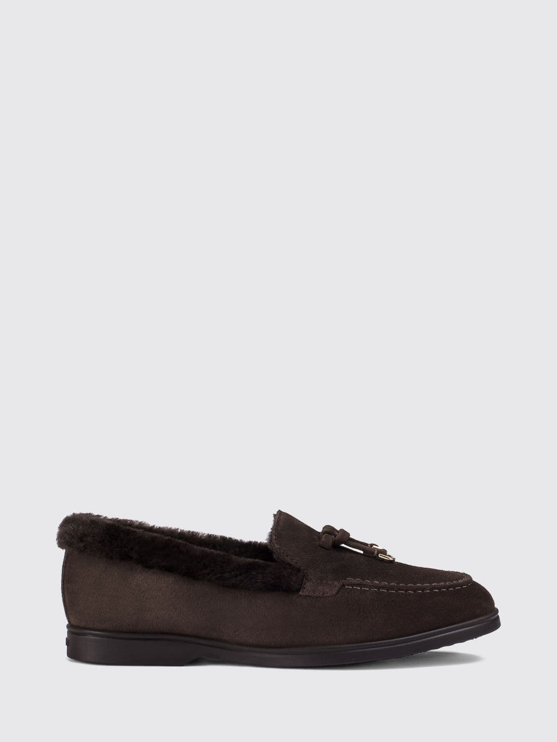 Doucal's Suede Loafers with Shearling Lining