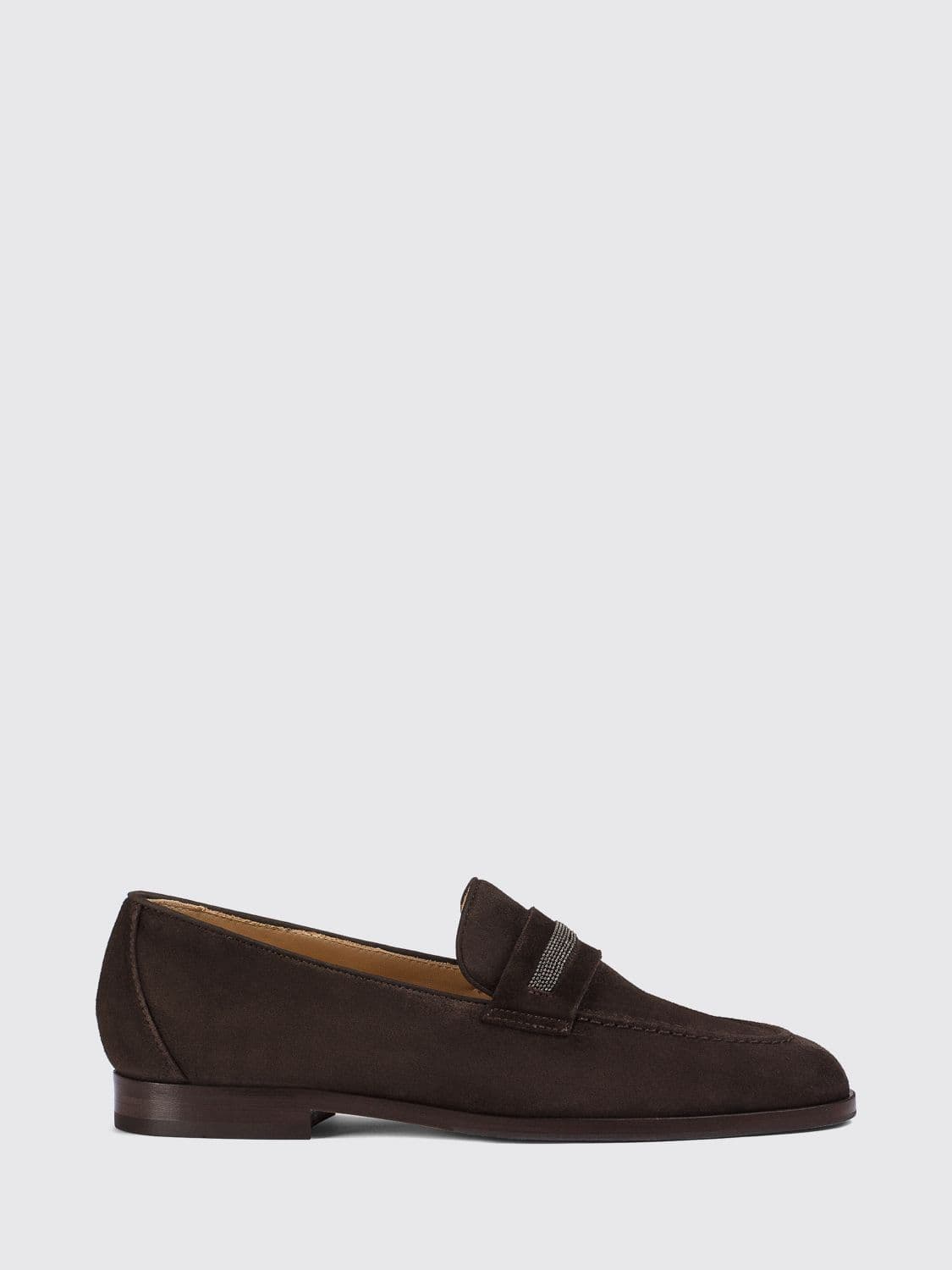 Doucal's Suede Penny Loafers with Penny Strap