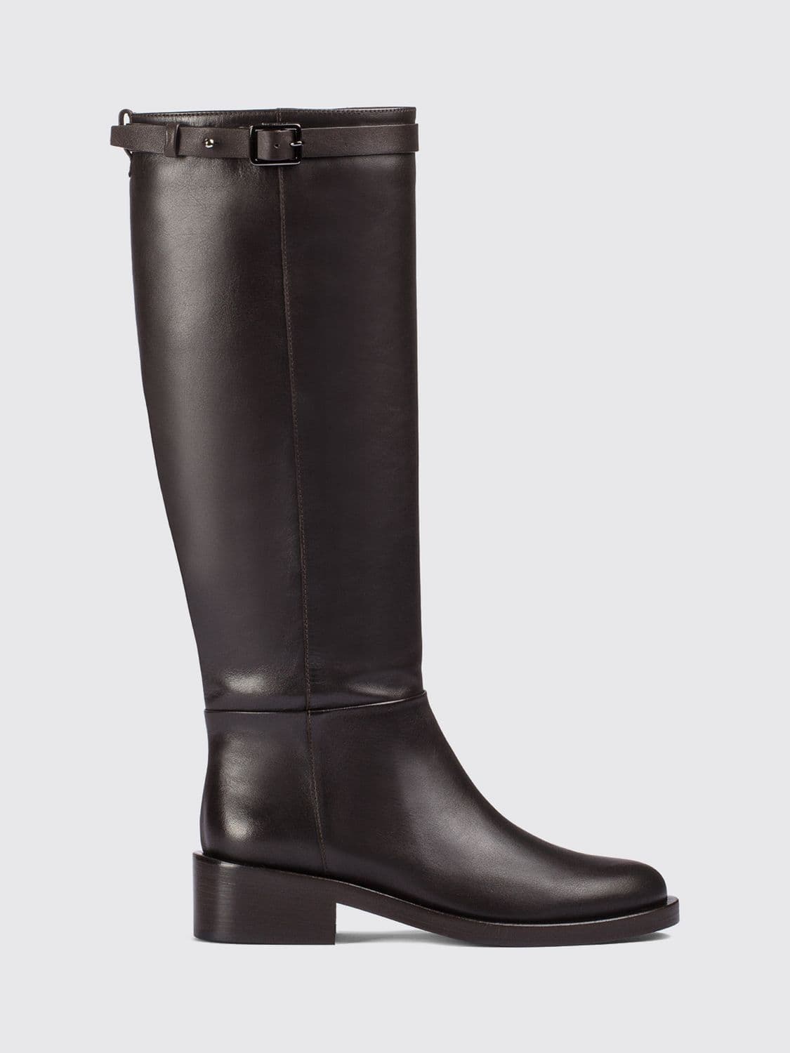 Doucal's Smooth Calfskin Knee-High Boots with Side Zip