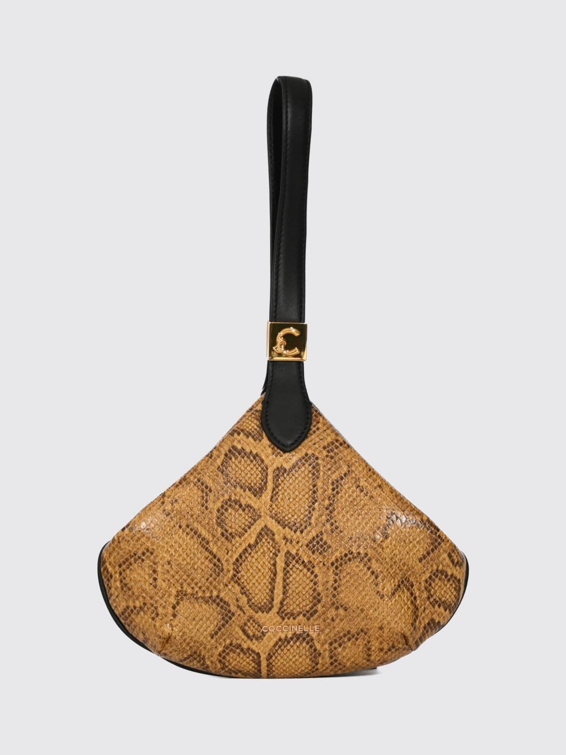 Coccinelle Python-Print Leather Mini Handbag with Wrist Strap
