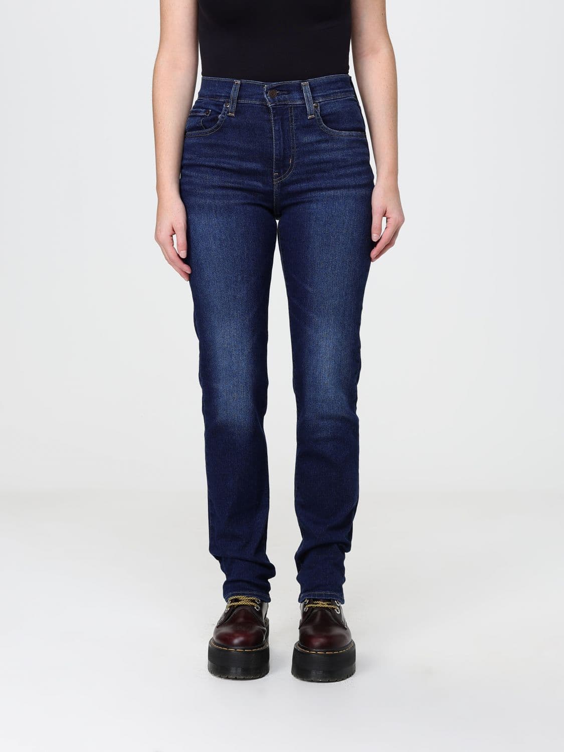 Levi's 724 High-Rise Straight Leg Jeans in Stretch Cotton Denim